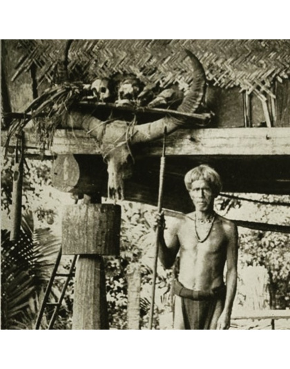 Ethnographic Headhunting Relic – Two-Headed Trophy, Philippines Ifugao Igorot - similar to dayak of Indonesia