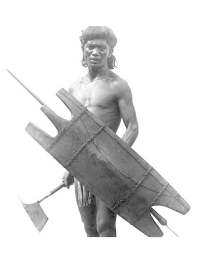 PHILIPPINES BONTOC IGOROT HEADHUNTER WOODEN SHIELD &quot;KALASAG&quot; Headhunting weapon
