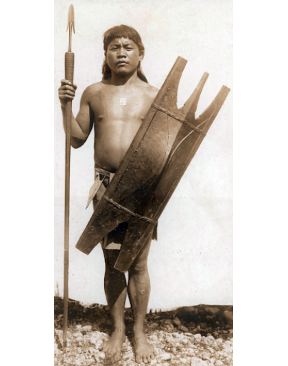 PHILIPPINES BONTOC IGOROT HEADHUNTER WOODEN SHIELD &quot;KALASAG&quot; Headhunting weapon